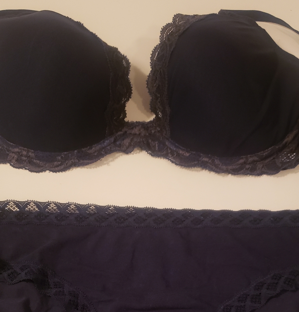 Natori Navy Blue Bra and Panty Set